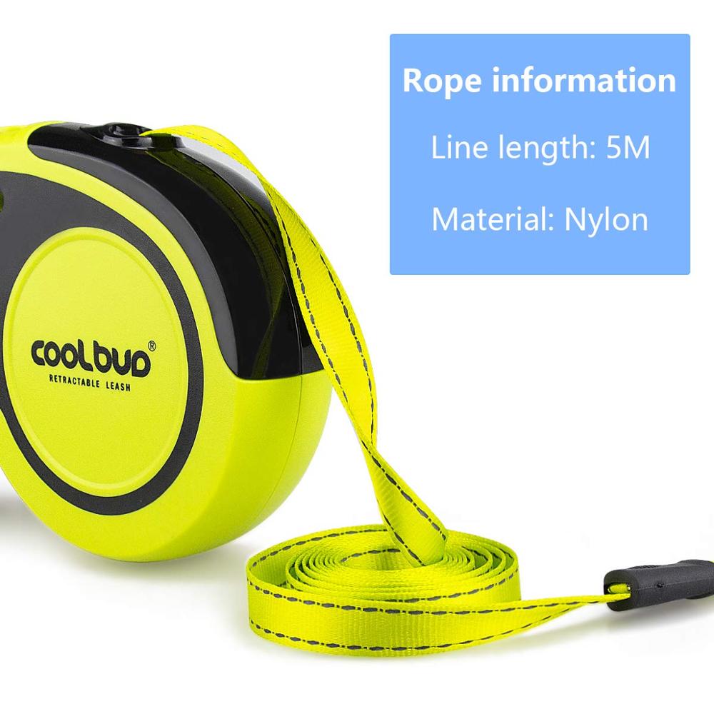 5M 50KG Durable Automatic Retractable Dog Leash 16ft Nylon Dog Cat Lead Extending Puppy Walking Rope Reflective Roulette For Dog