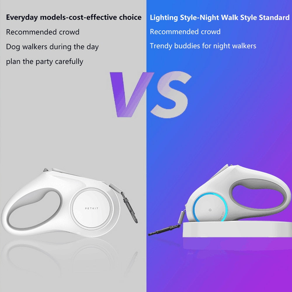 Petkit Go Shine Max Pet Leash Dog Traction Rope Flexible Ring Shape 3m/4.5m with LED Night Light Dogs Accessoires Chain
