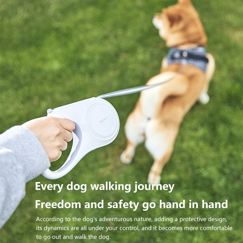 Petkit Go Shine Max Pet Leash Dog Traction Rope Flexible Ring Shape 3m/4.5m with LED Night Light Dogs Accessoires Chain